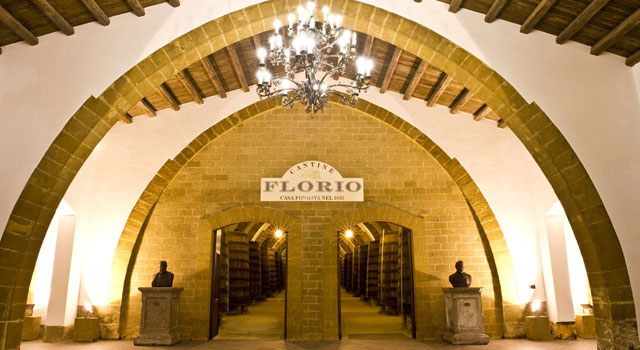 The entrance at Florio Winery in Sicily - image from duca.it