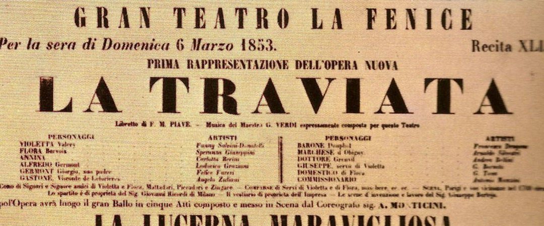 Poster for the world premiere of La Traviata