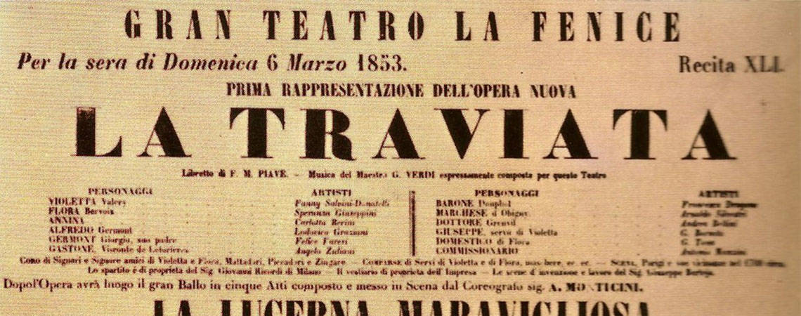 Poster for the world premiere of La Traviata