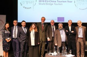 Speakers of the World Bridge Tourism London conference posing for a group photo after their panel discussion